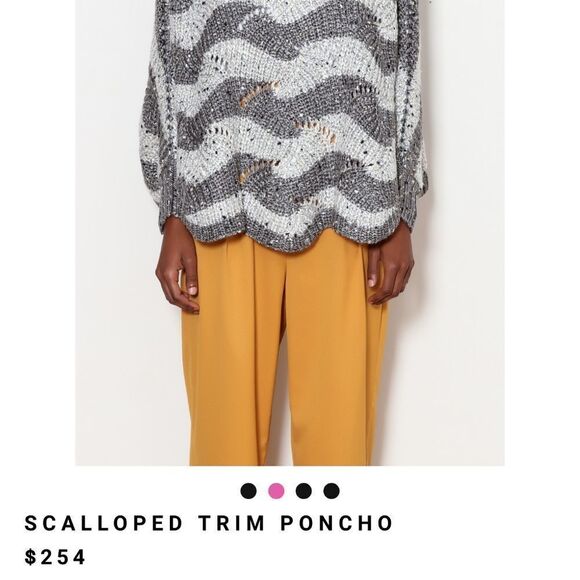 Stripe Knit Poncho Sweater - Picture 8 of 9